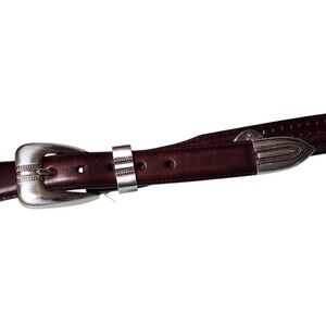 Brighton Onyx Brown Leather Vintage Belt Golfer 1998 Length 60"